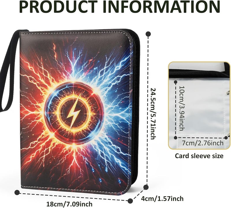 KKTROVE Trading Card Binder Album, 400 Pockets, 50 Removable 4-Pocket Pages, Waterproof (Multicolor) - Image 2
